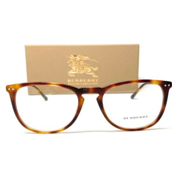 Burberry Men's Light Havana Square Eyeglasses!